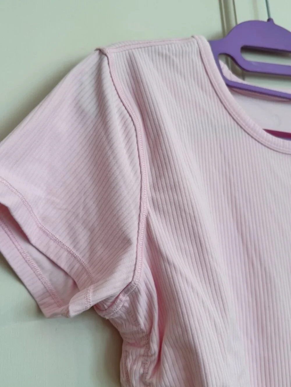 Lululemon All It Takes Ribbed Nulu Short Sleeve Ruched T Shirt Pink Size 8/10